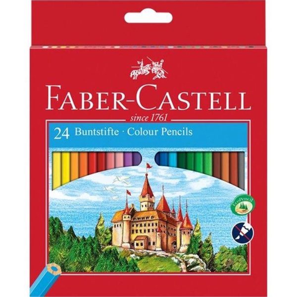 الوان خشب 24 لون Faber castell طويل