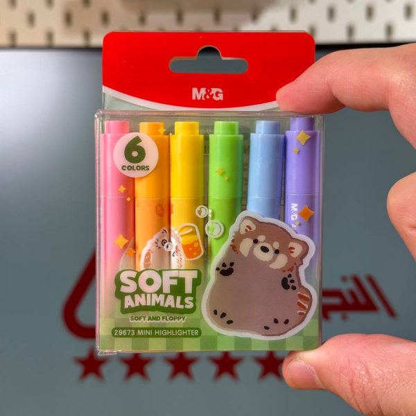طقم هايلايتر ميني M&G Soft Animals