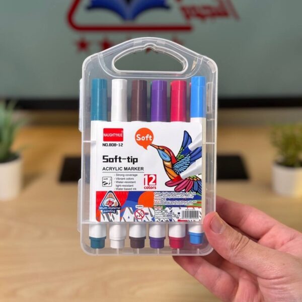 الوان اكريليك ١٢ لون شنطة شفافة
